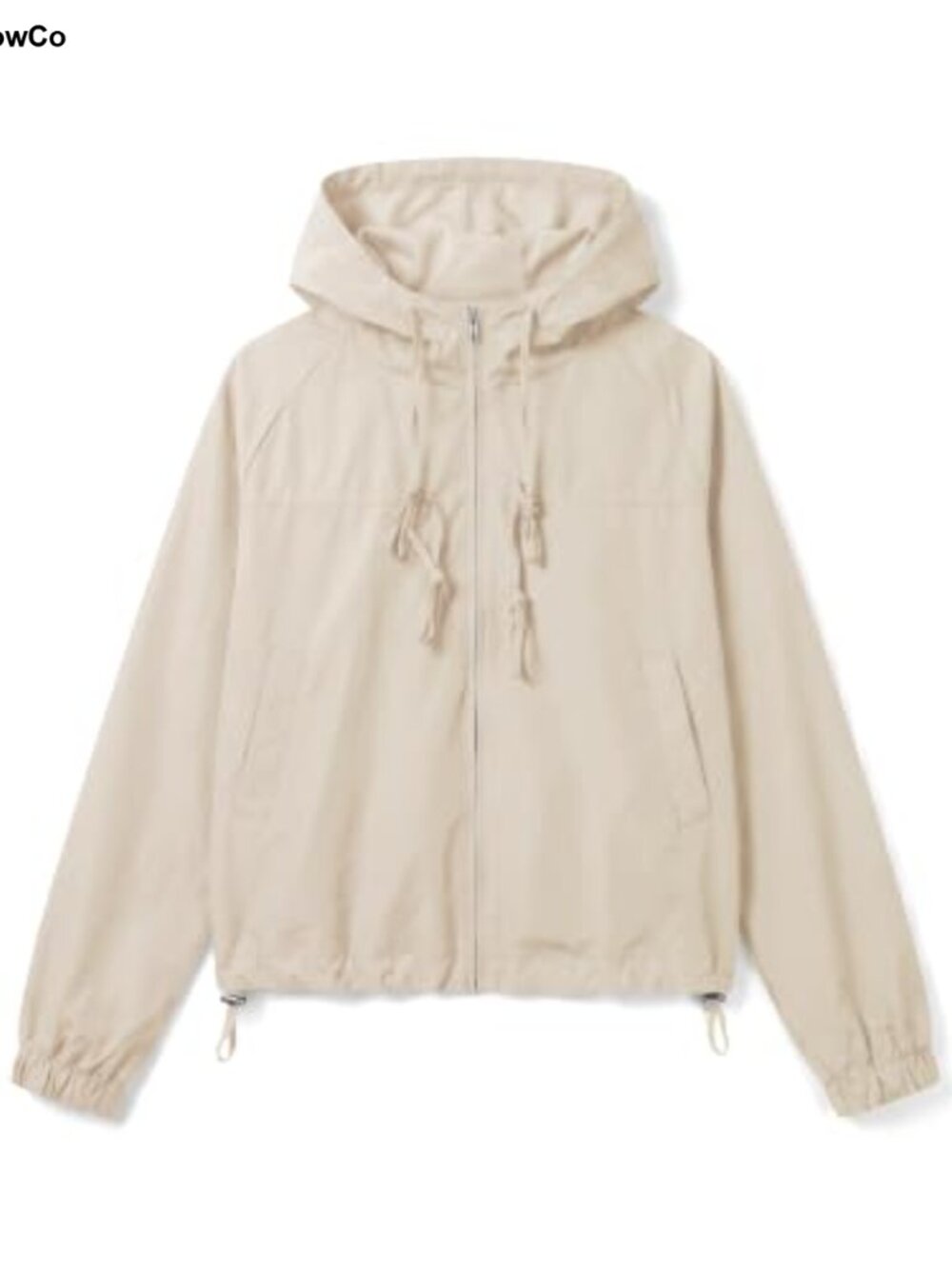 Women's Lightweight Zip Hoodie Casual Cropped Jacket with Pockets